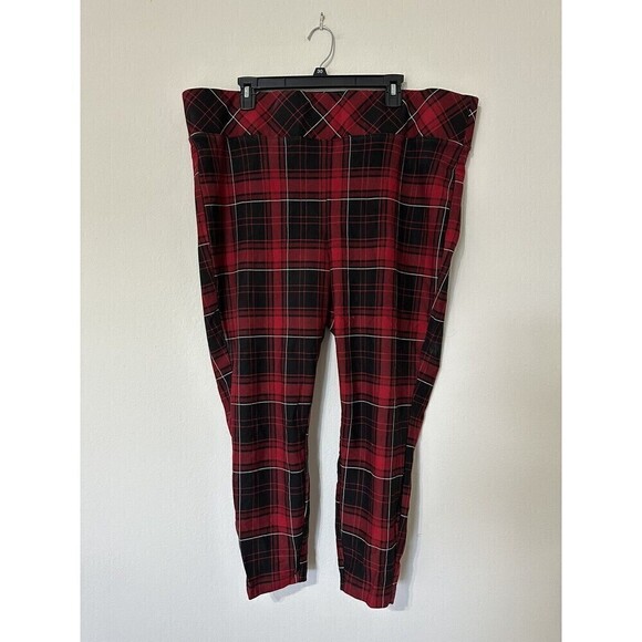 Torrid Womans Sz 4R Premium Ponte Red Plaid Pixie Pants Comfort NWOT - Picture 5 of 12